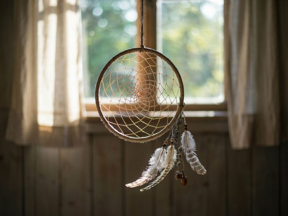 Boho łapacz snów na ścianie