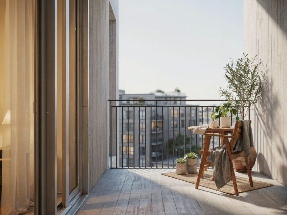 Mały balkon w bloku
