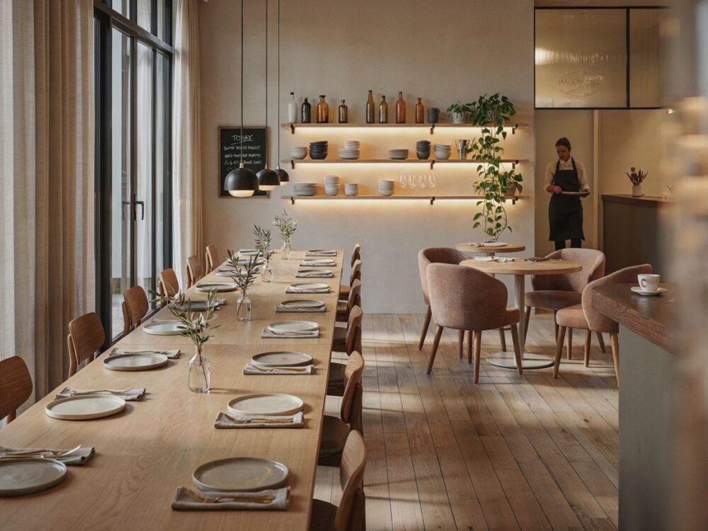 Oświetlenie w restauracyjnej jadalni